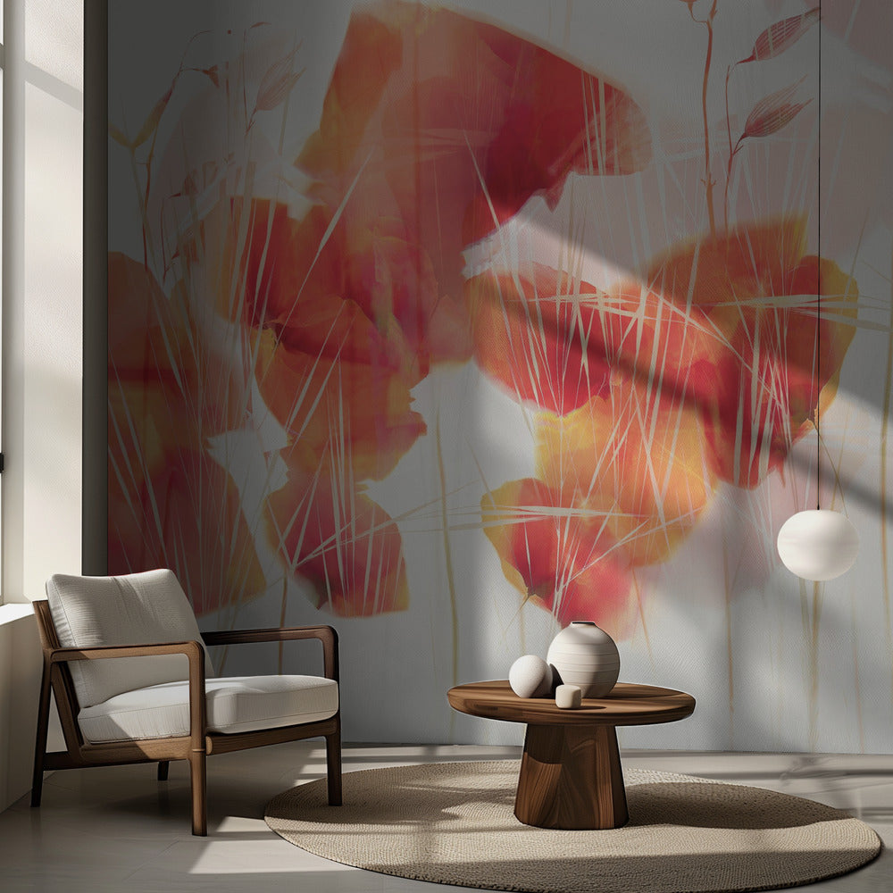 Coquelicots modernes | Papier peint