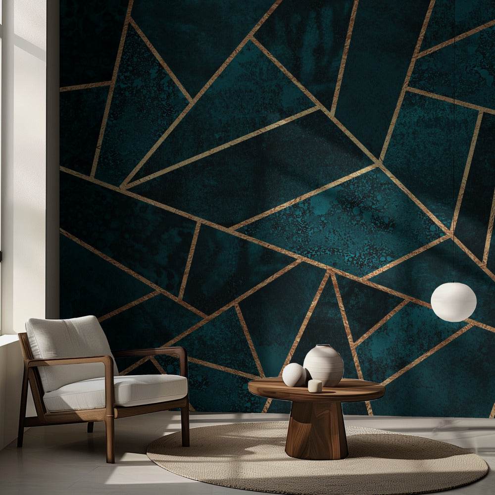 Pierre bleu sarcelle profond | Papier peint
