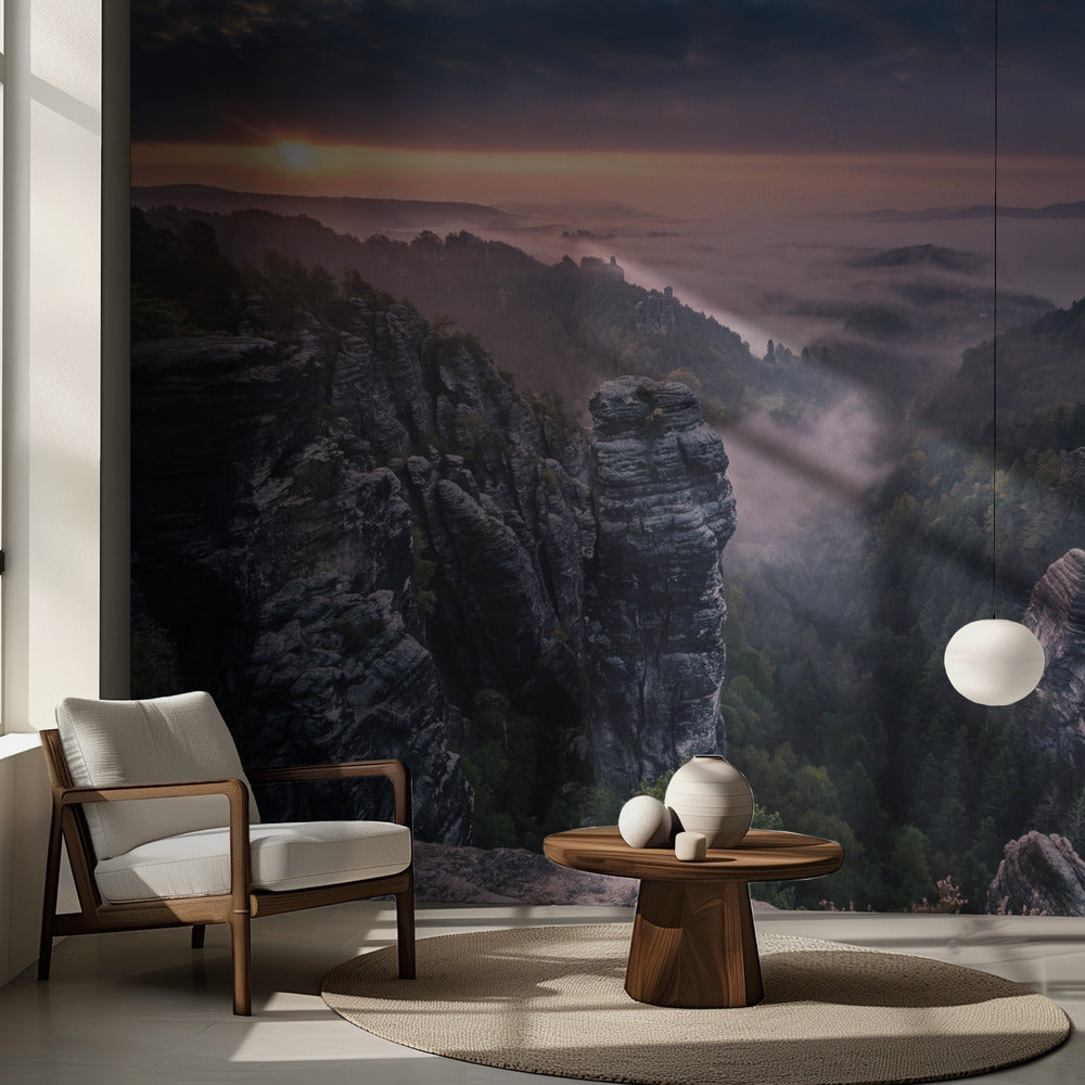 Lever de soleil sur les rochers | Fonds d'écran