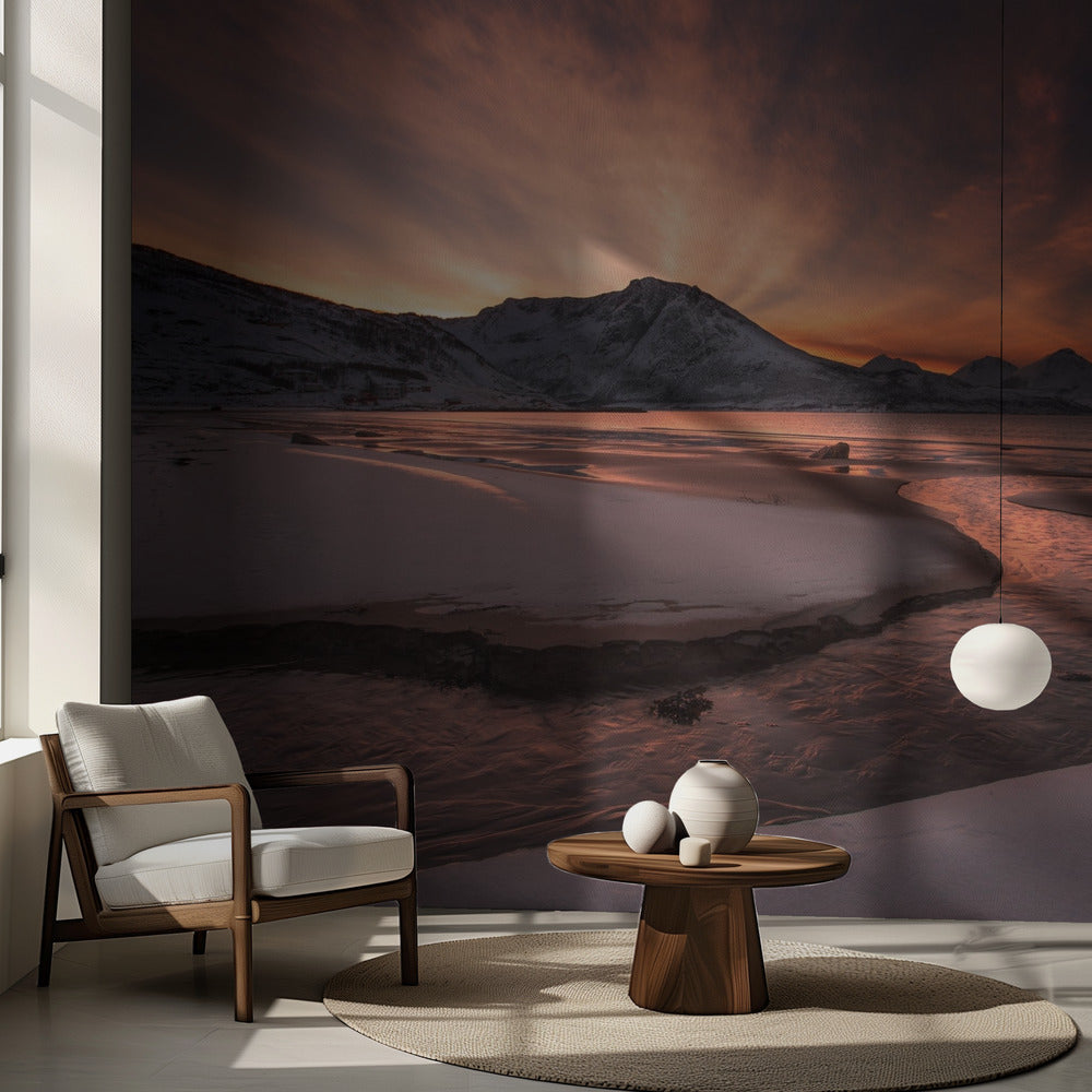 Coucher de soleil doré | Fond d'écran