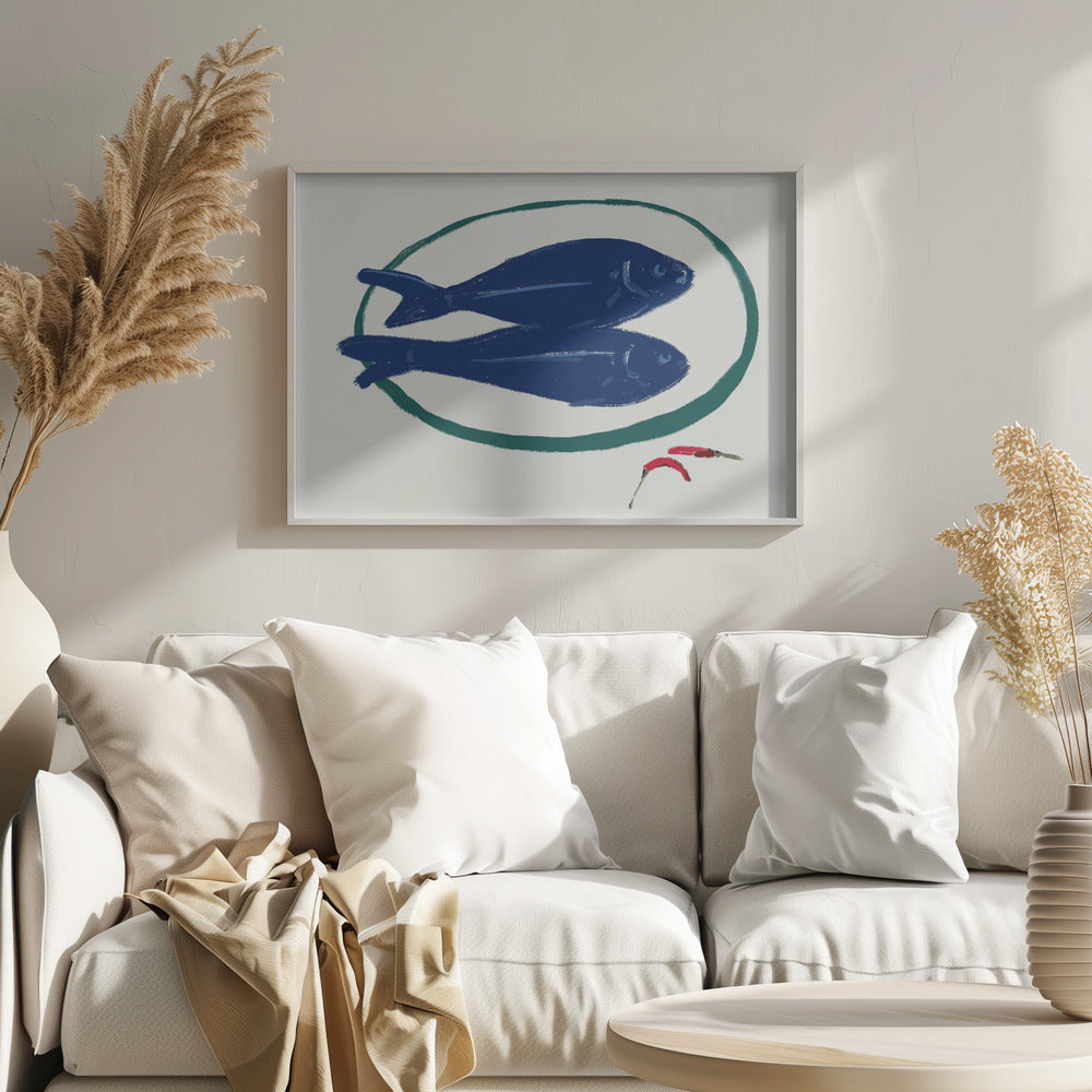 Blauer Fisch und Gewürze | Poster