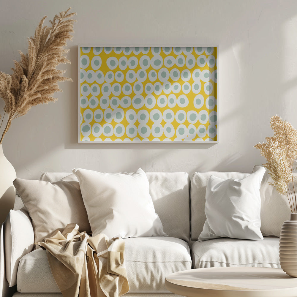 Wonderful bold dots yellow and mint pattern | Poster