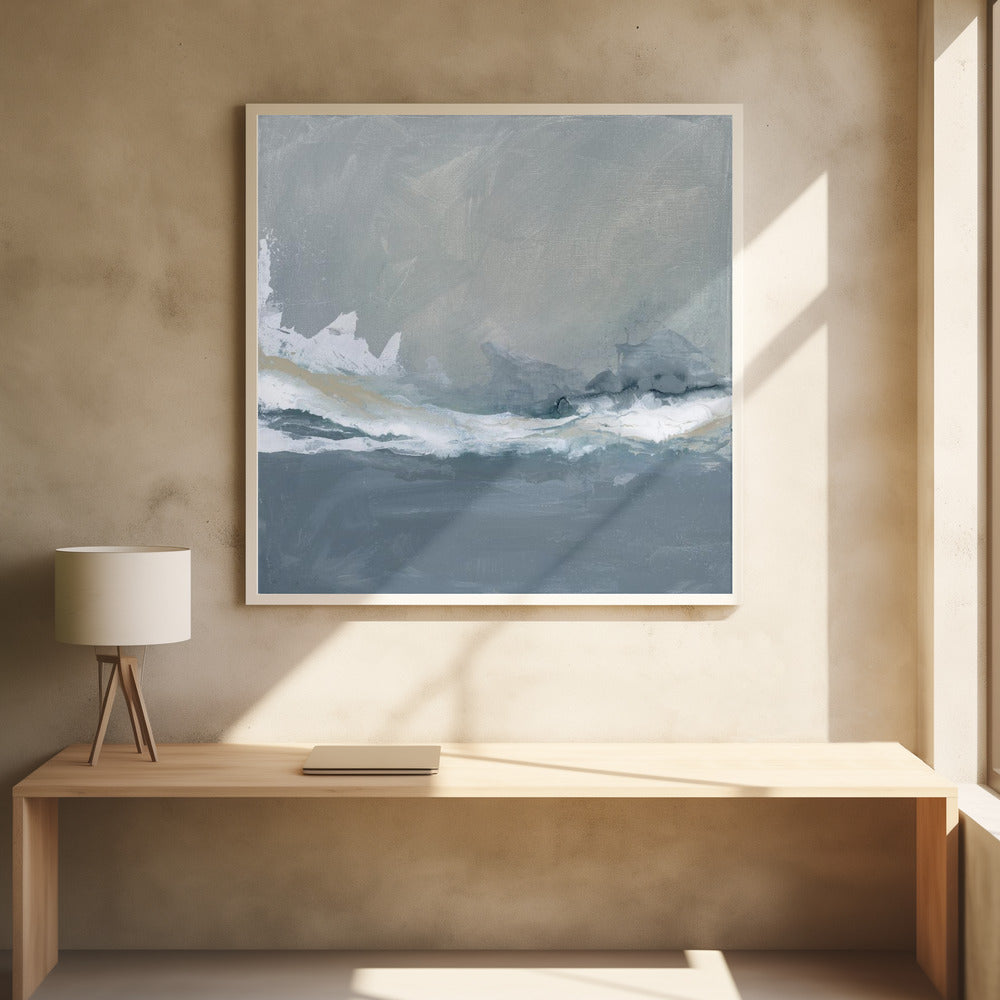 Dynamic Ocean Waves Under a Cloudy Sky | Poster