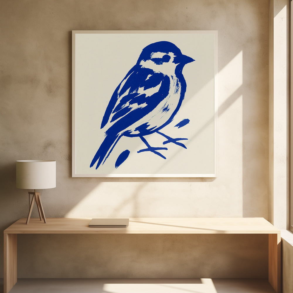 Bold Blue Sparrow | Poster