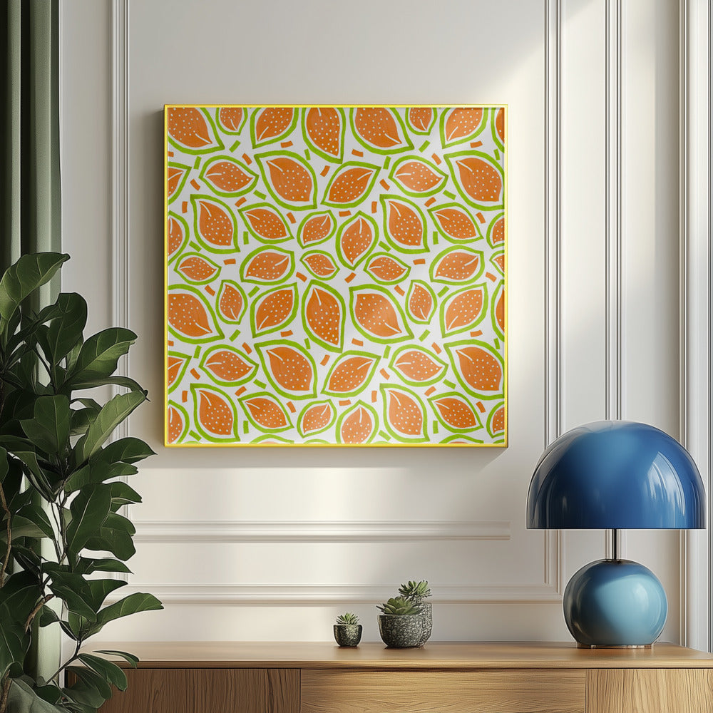 Melone Foglie Sparse Pois | Poster - Stampe d’Arte