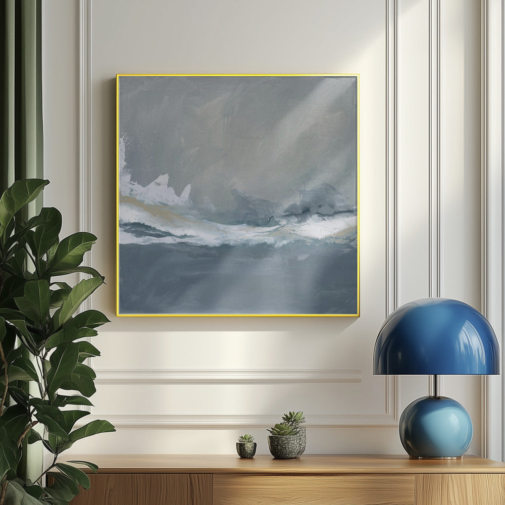 Dynamic Ocean Waves Under a Cloudy Sky | Poster