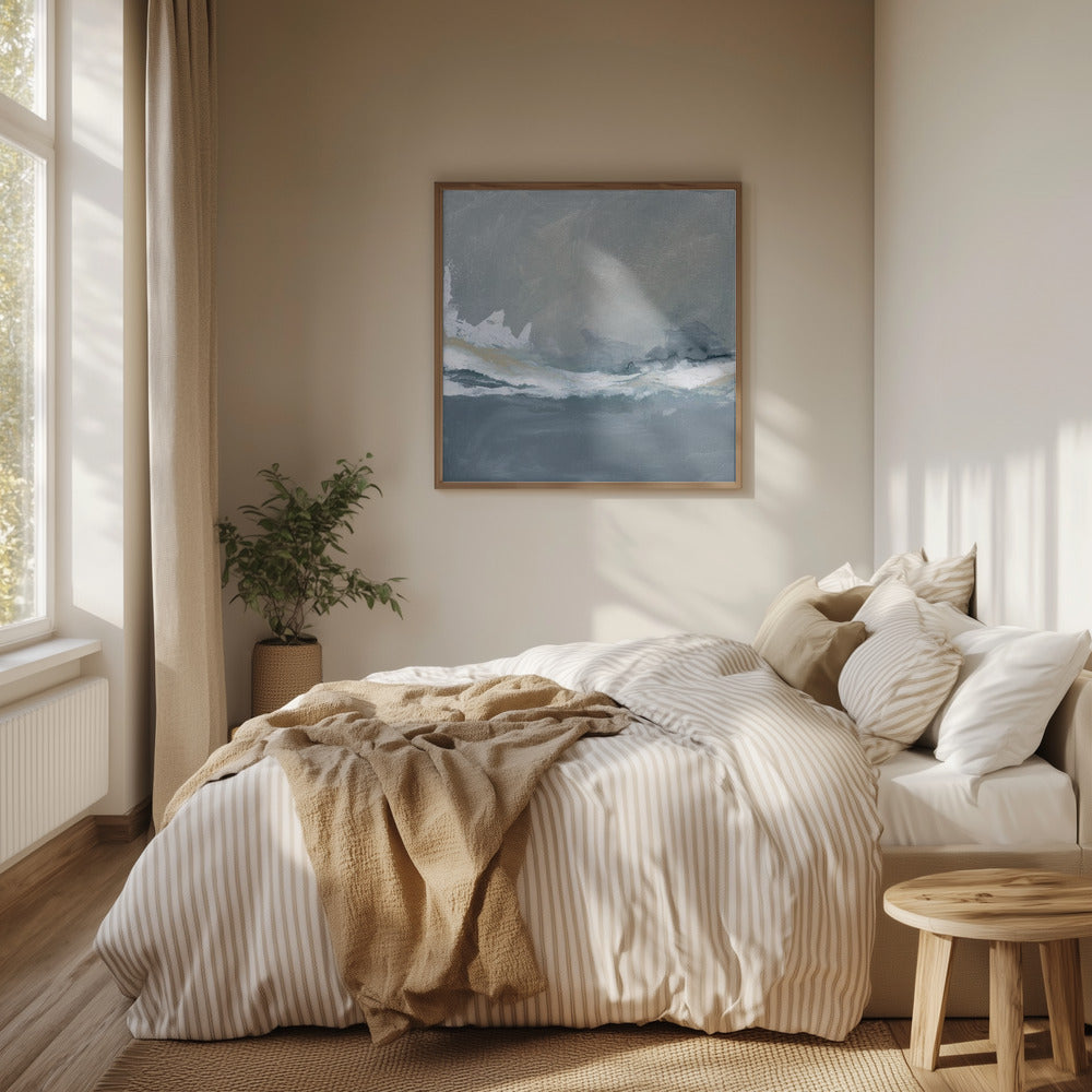 Dynamic Ocean Waves Under a Cloudy Sky | Poster