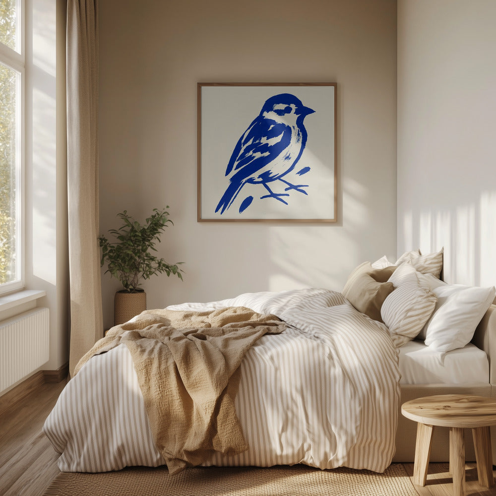 Bold Blue Sparrow | Poster