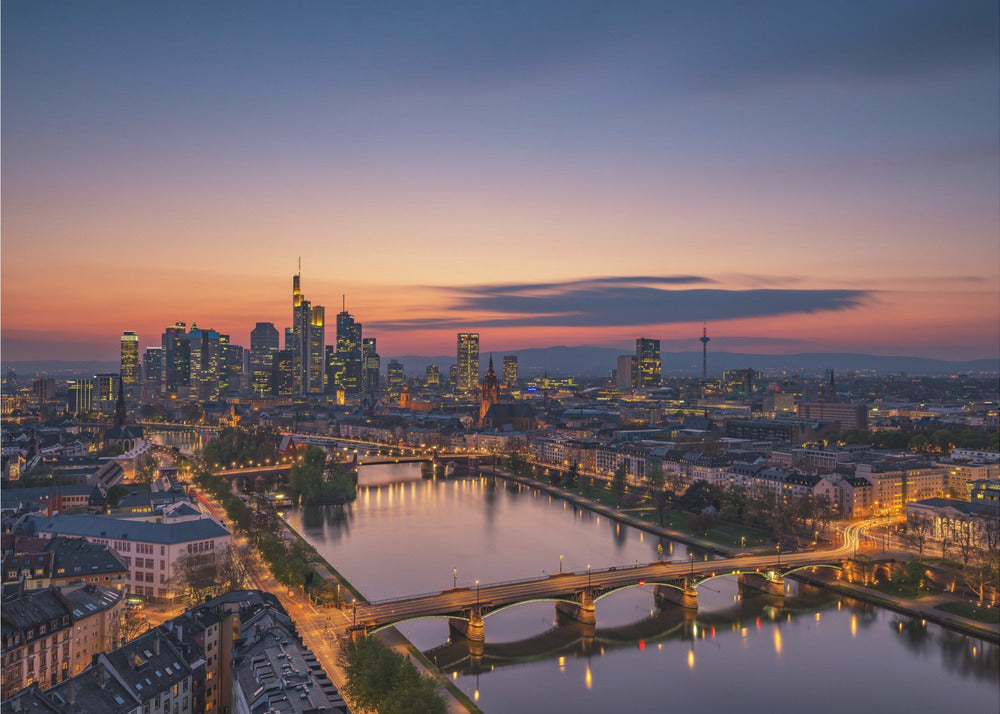 Skyline de Francfort au coucher du soleil | Posters - Affiche Artistique