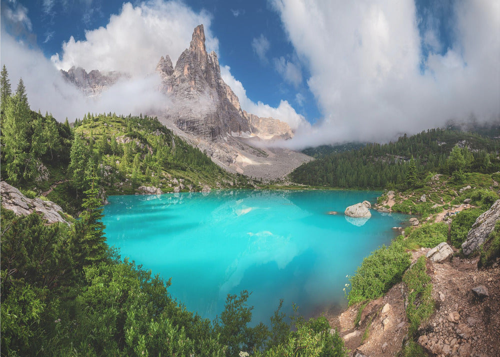 Veneto - Panorama över Sorapisjön | Fototapet