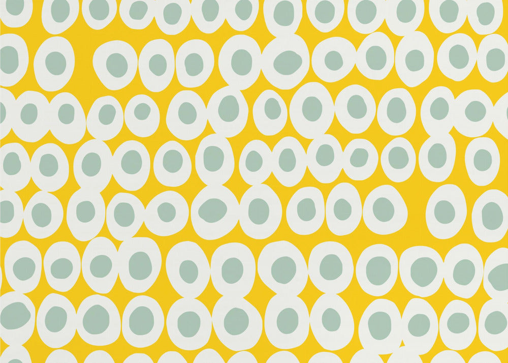 Wonderful bold dots yellow and mint pattern | Poster