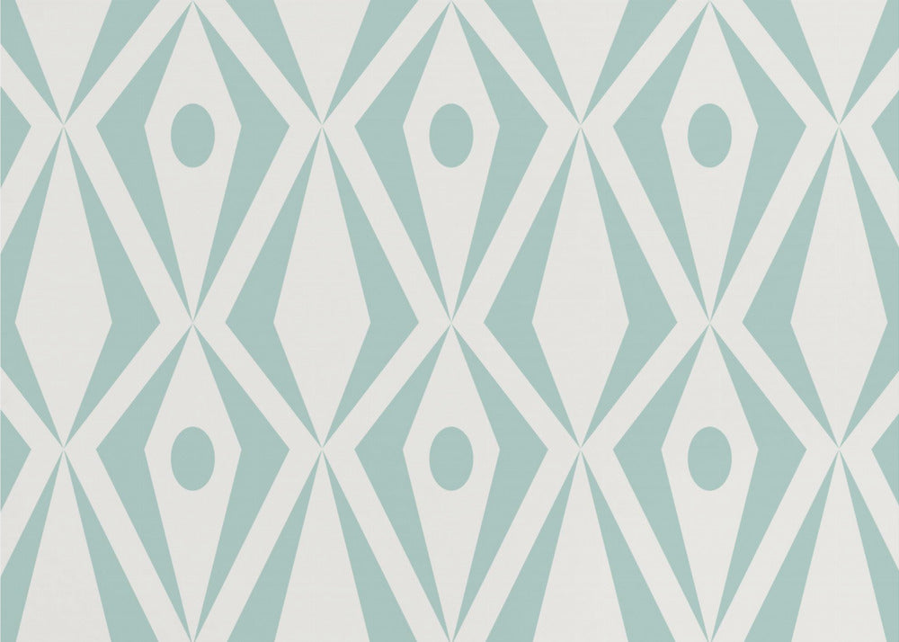 Minimalist art deco geometric diamonds aqua | Poster