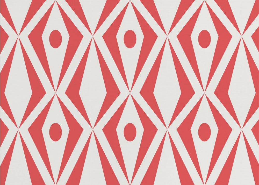 Minimalist art deco geometric diamonds red | Poster
