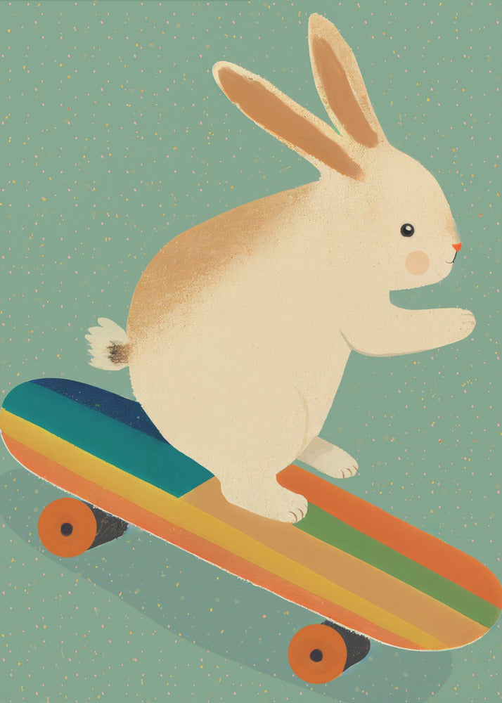 Kanin på skateboard | Canvas