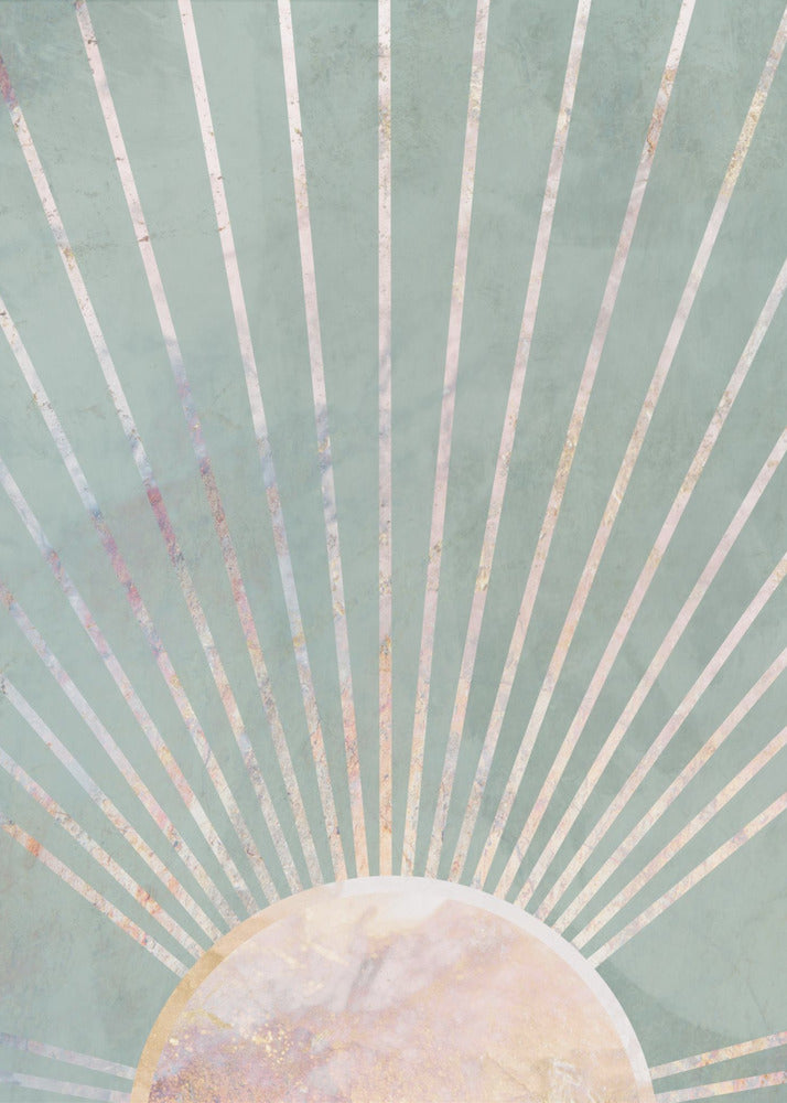 Salbeigrüne Boho-Sonne | Leinwand-Bilder
