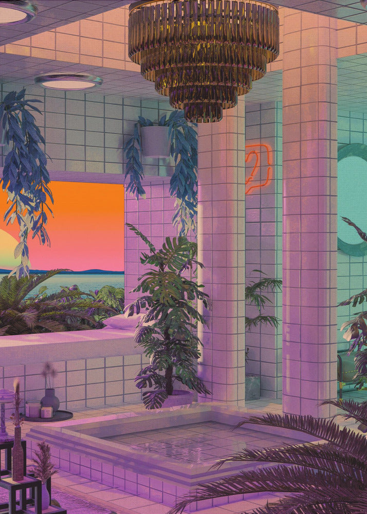 Piscine Vaporwave | Tableaux sur Toile