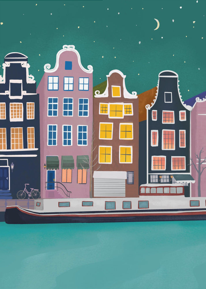 Ámsterdam de noche | Impresiones en Lienzo