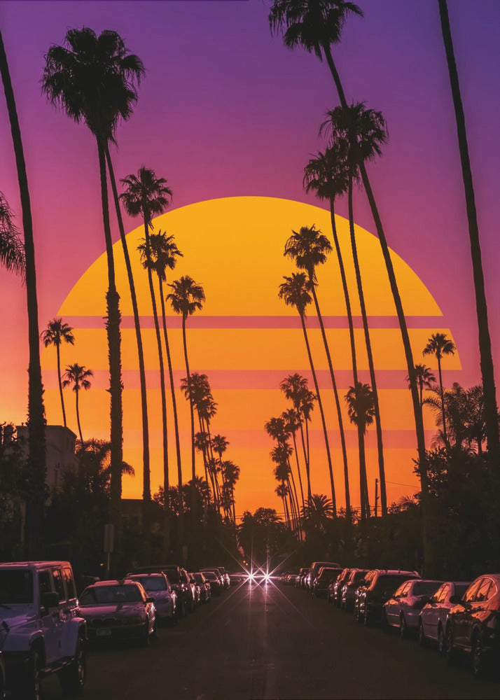 Retro-Sonnenuntergang | Leinwand-Bilder