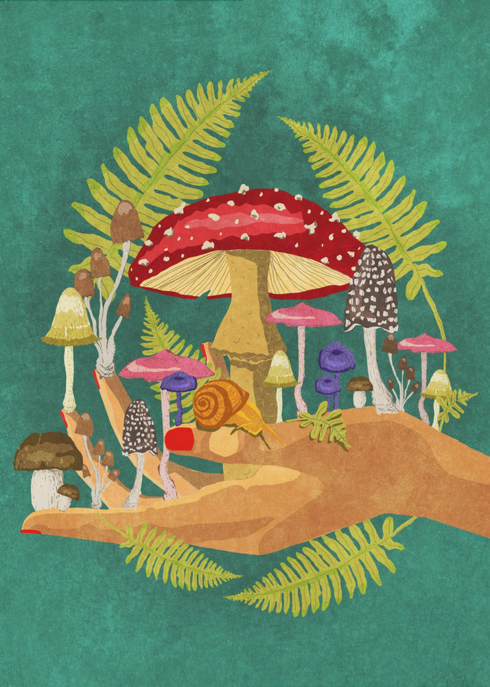 Il mio cosmo di funghi | Stampe su Tela
