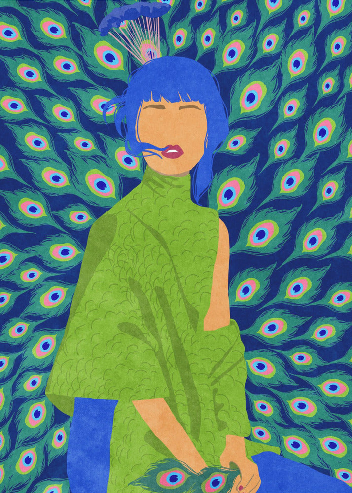 femme paon | Tableaux sur Toile
