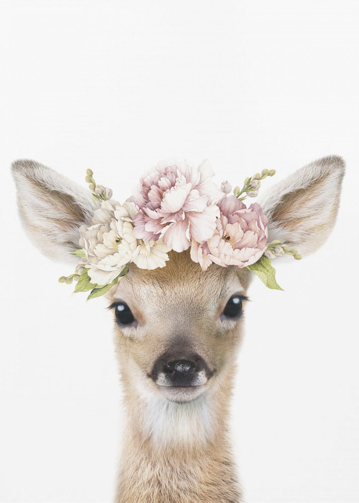 Floral Baby Deer | Canvas