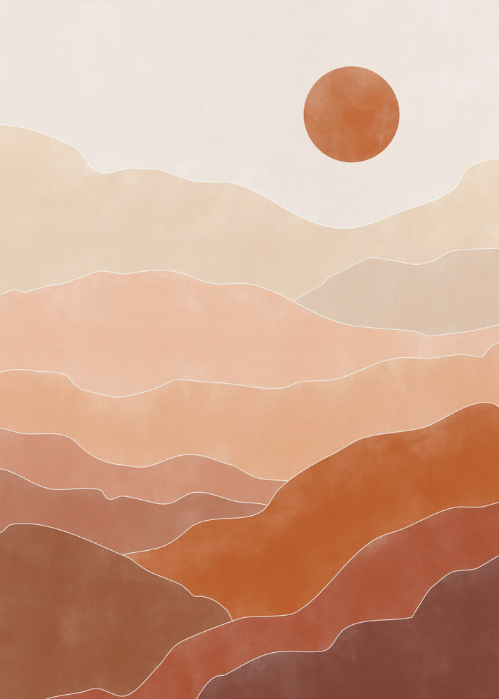 Lever de soleil dans le désert | Tableaux sur Toile