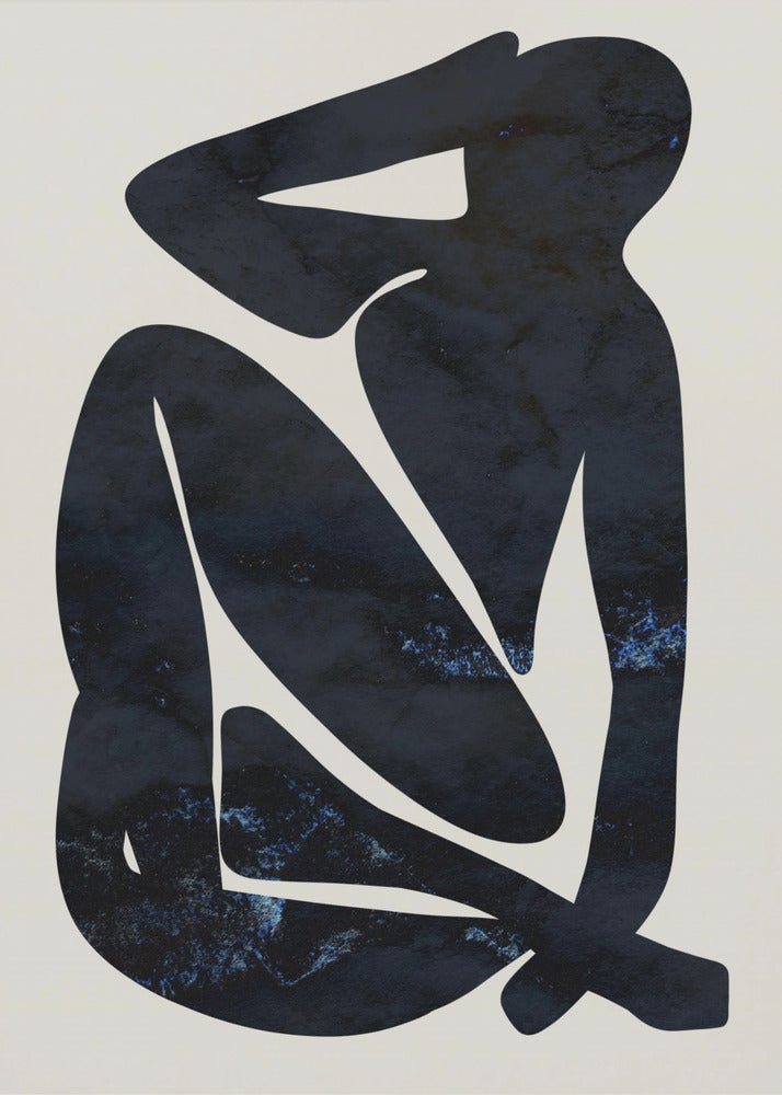 Donna blu scuro | Stampe su Tela