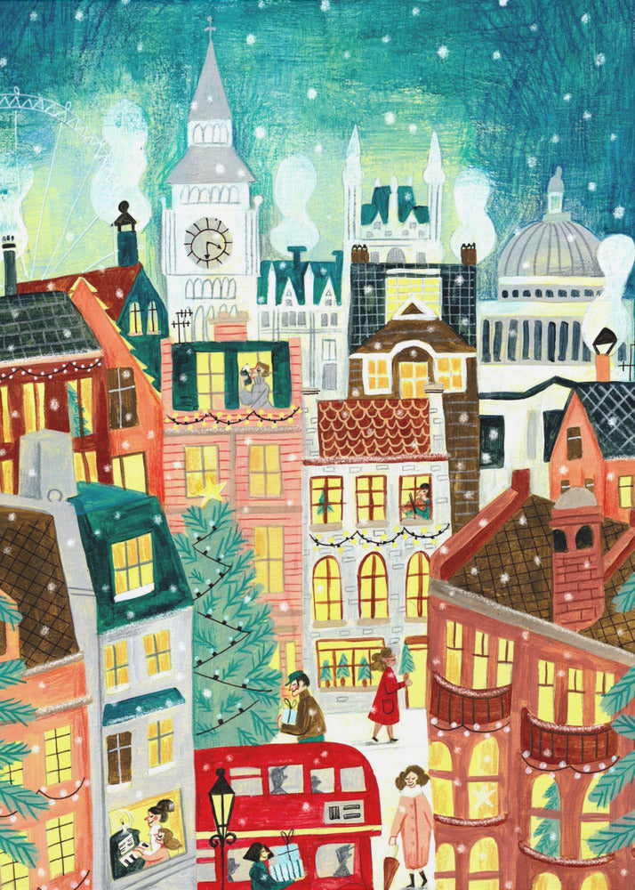 Natale a Londra sotto la neve | Stampe su Tela