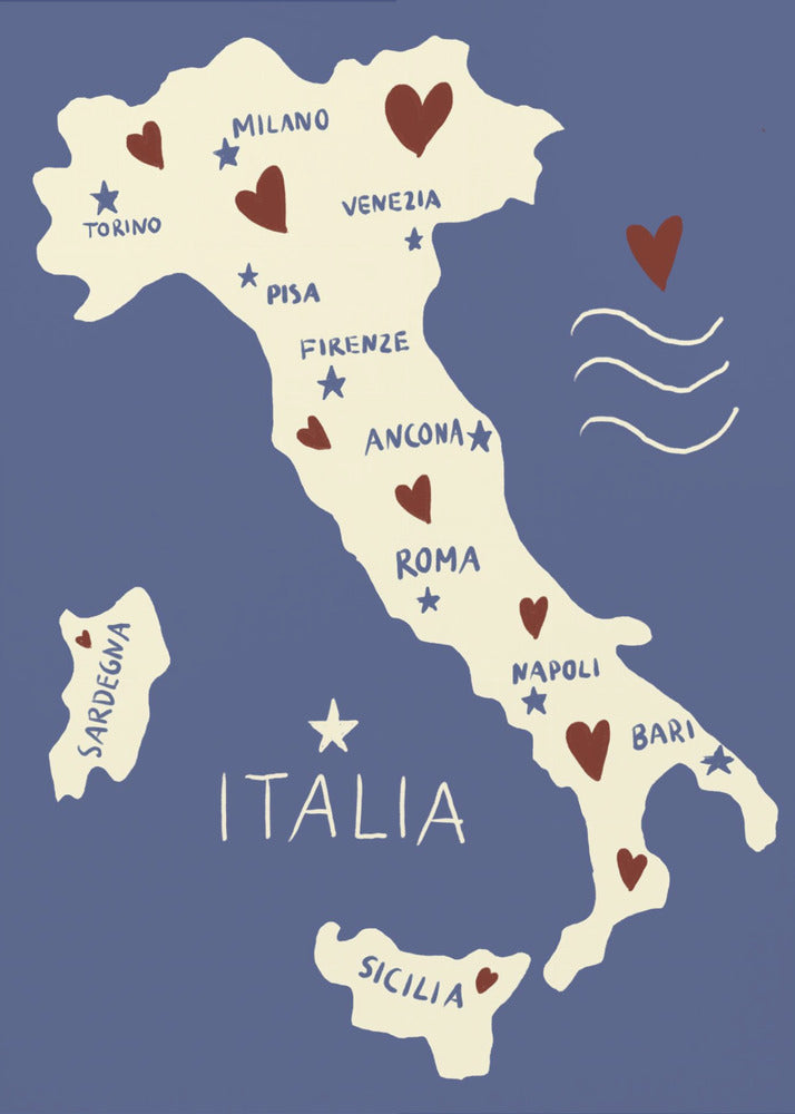 Mapa de Italia | Impresiones en Lienzo