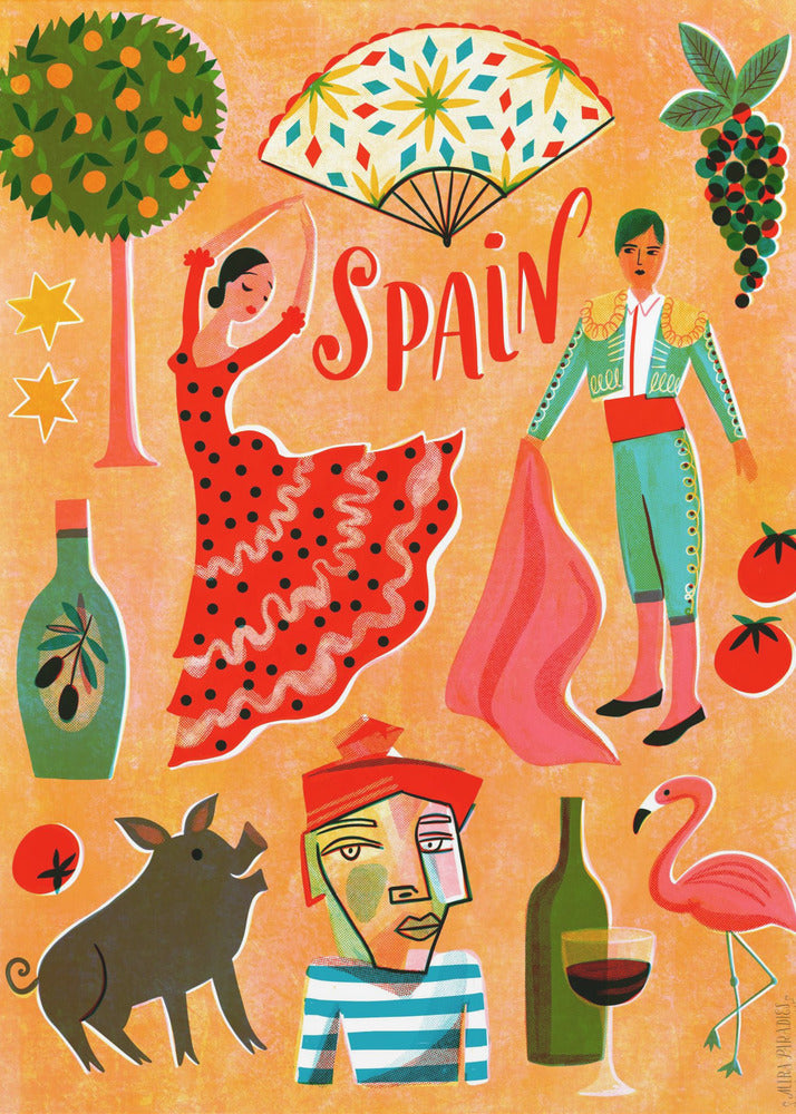 Sérigraphie Vintage Voyage Espagne | Tableaux sur Toile