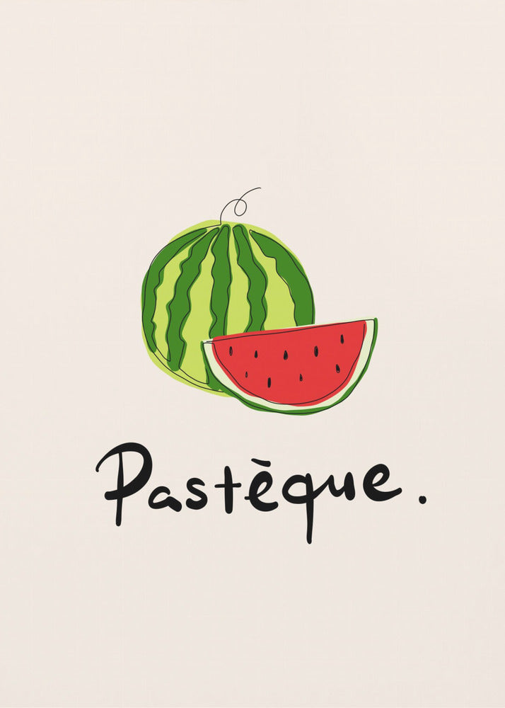 Modern French Fruits Collection "Watermelon / Pastèque" | Poster