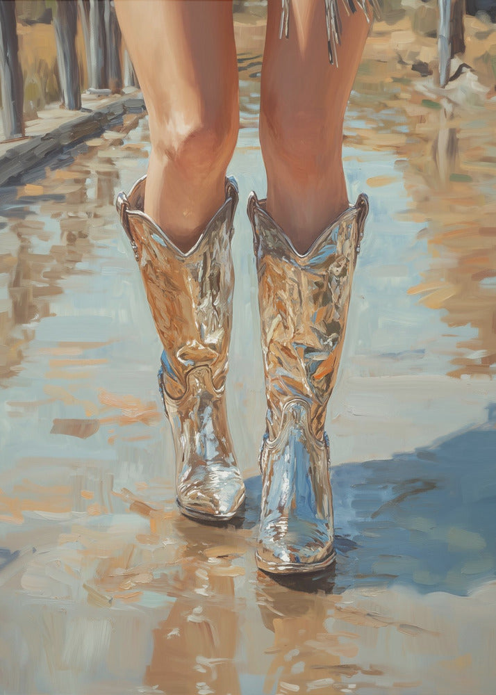 Sølv Cowgirl | Lærredsbilleder