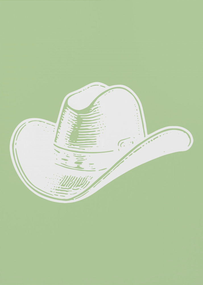 Sombrero de vaquero verde salvia | Impresiones en Lienzo