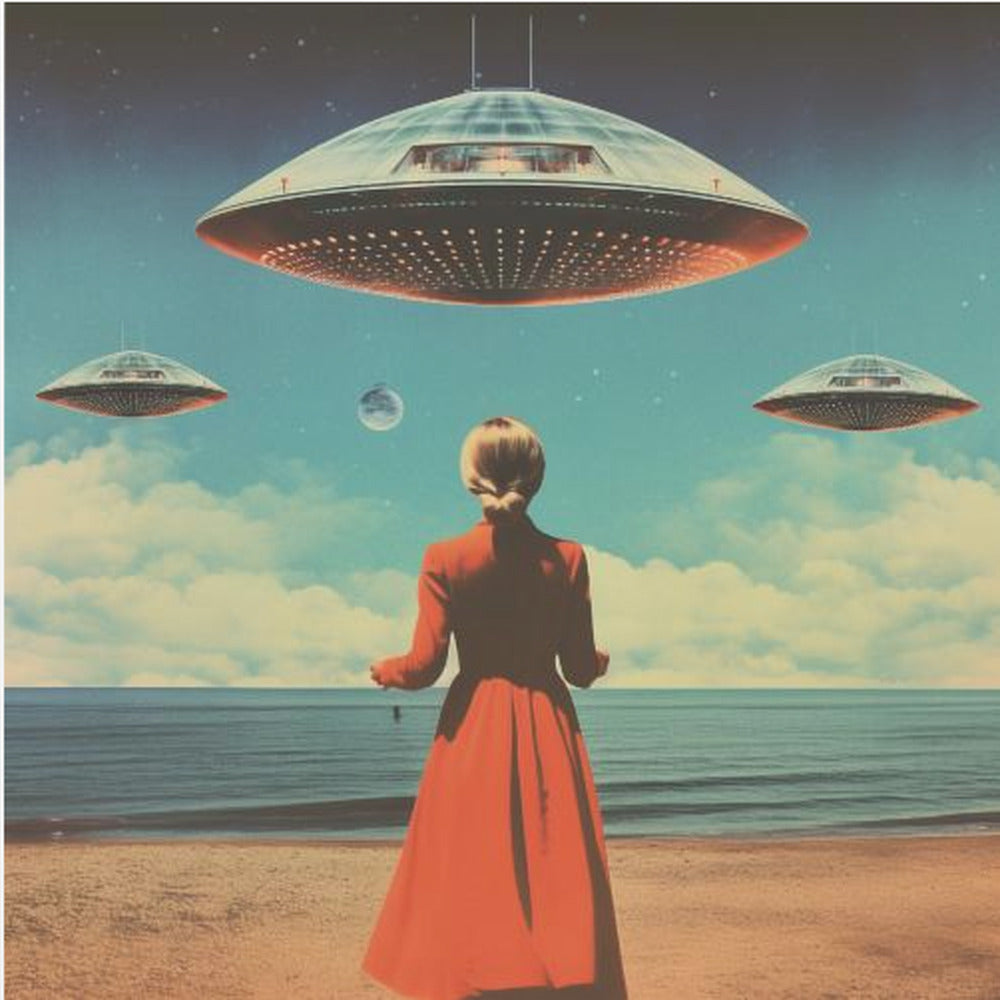Collage artistico di cieli UFO | Stampe su Tela