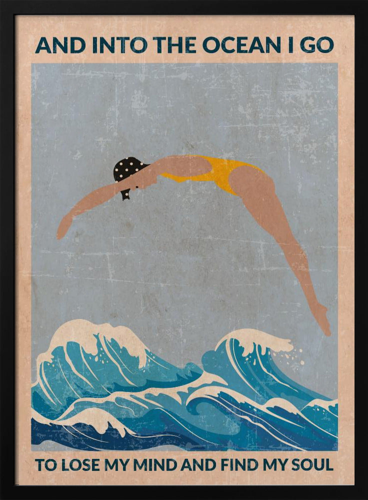 Standard väggkonst Into the Ocean (blå) | Poster