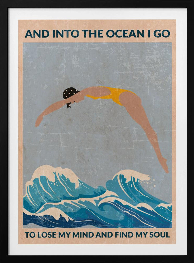 Standard väggkonst Into the Ocean (blå) | Poster