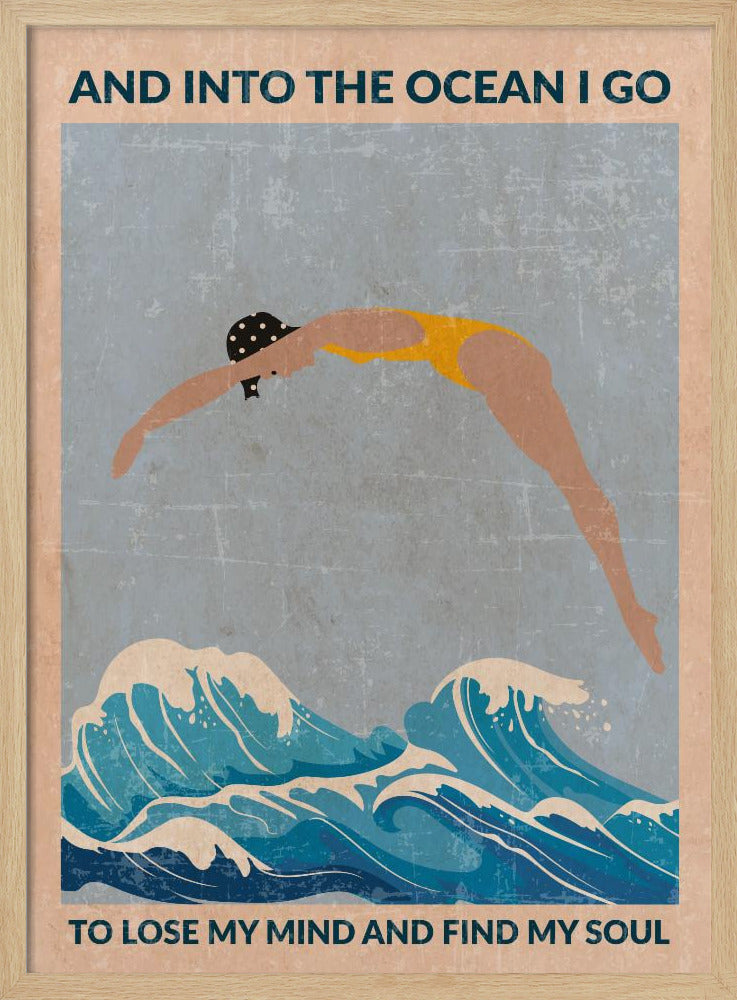 Standard väggkonst Into the Ocean (blå) | Poster