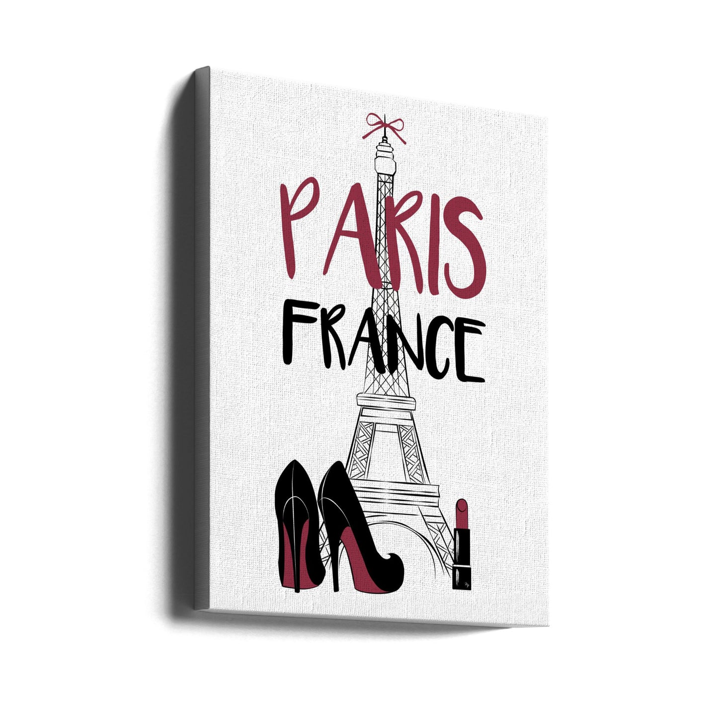 Eiffelturm mit stylischen High Heels und Lippenstift | Leinwand-Bilder