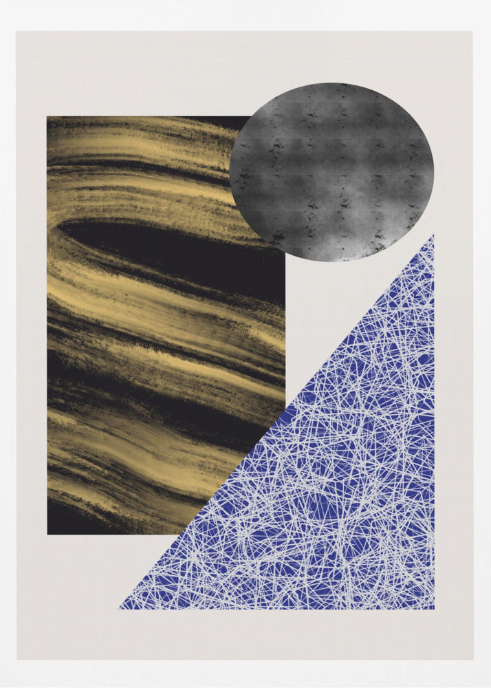 Geometriska former med svart och guld textur | Poster