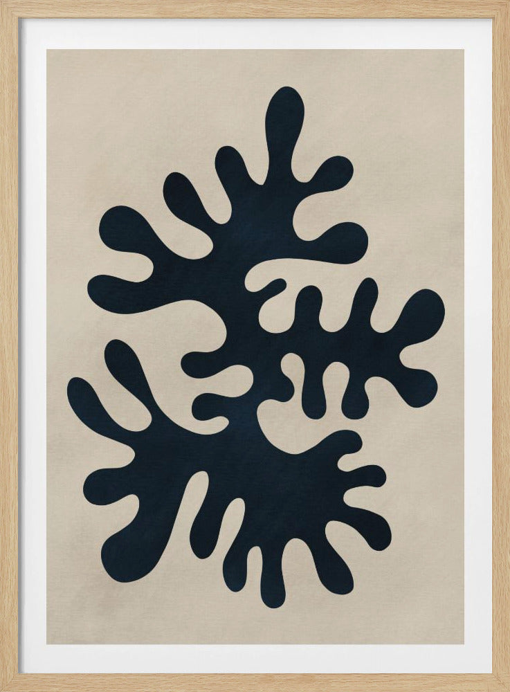 Minimal Black Coral Shape | Poster