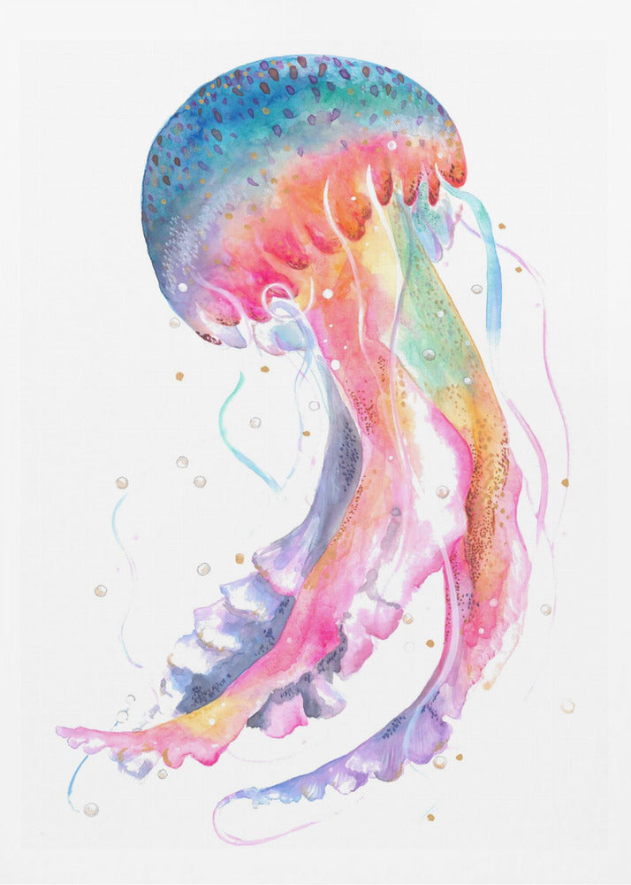 Jellyfish With Rainbow Hues | Poster