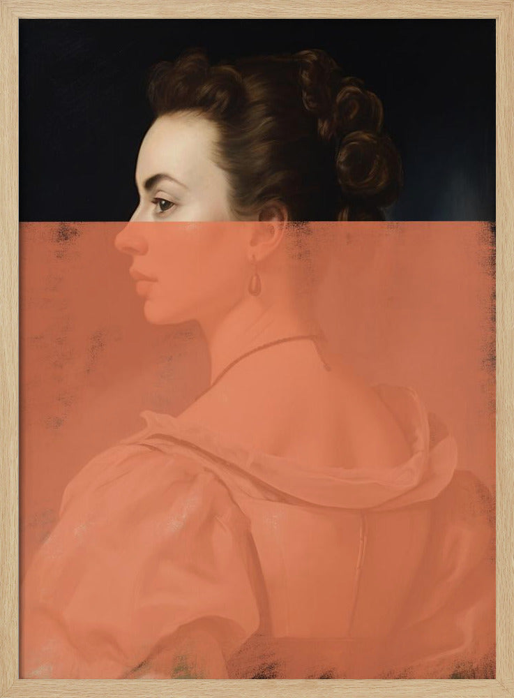 Altered Portrait of Woman Orange Modern Art | Poster