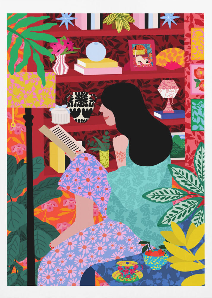 Girl Reading Her Favorite Book | Poster