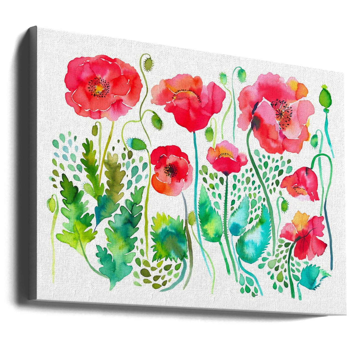 Red Spring Poppies Meadow | Canvas