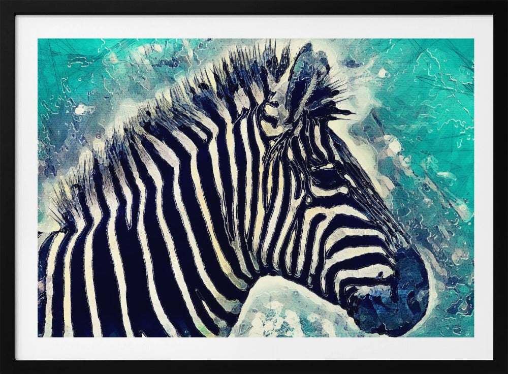 Zebra-Aquarell-Tierkunst | Poster