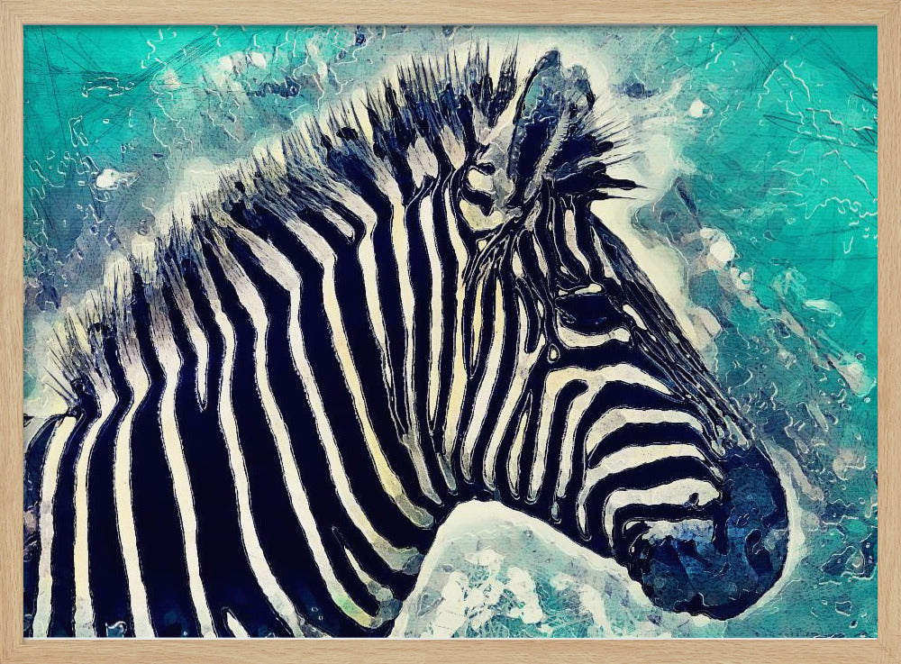 Zebra-Aquarell-Tierkunst | Poster