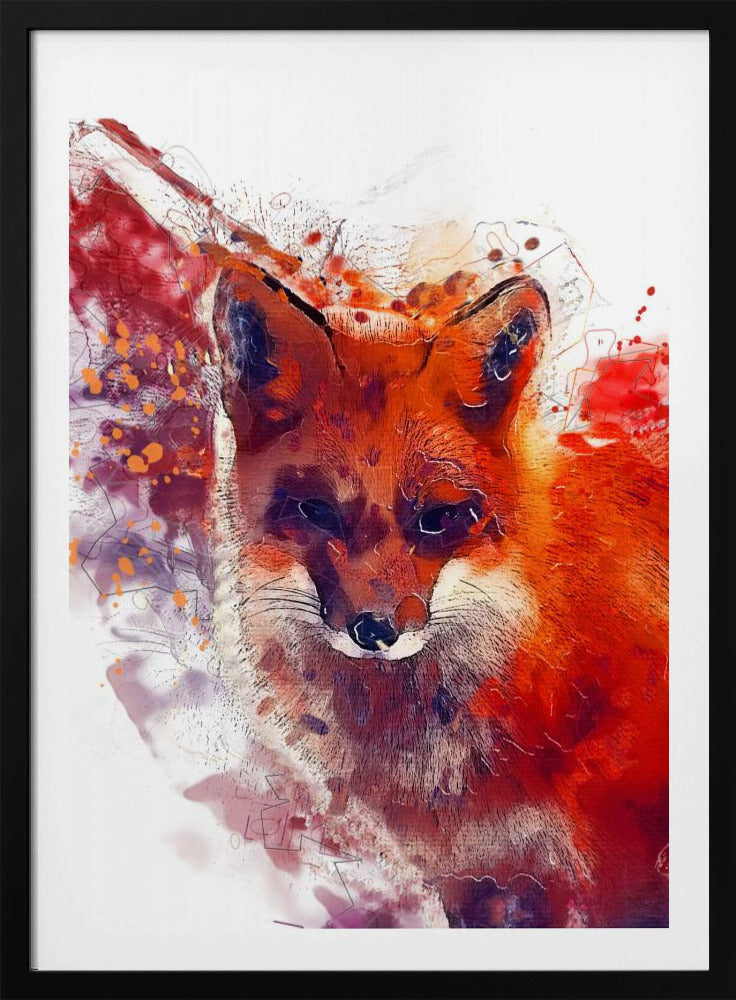 Tier Rotfuchs Aquarell Tierkunst | Poster