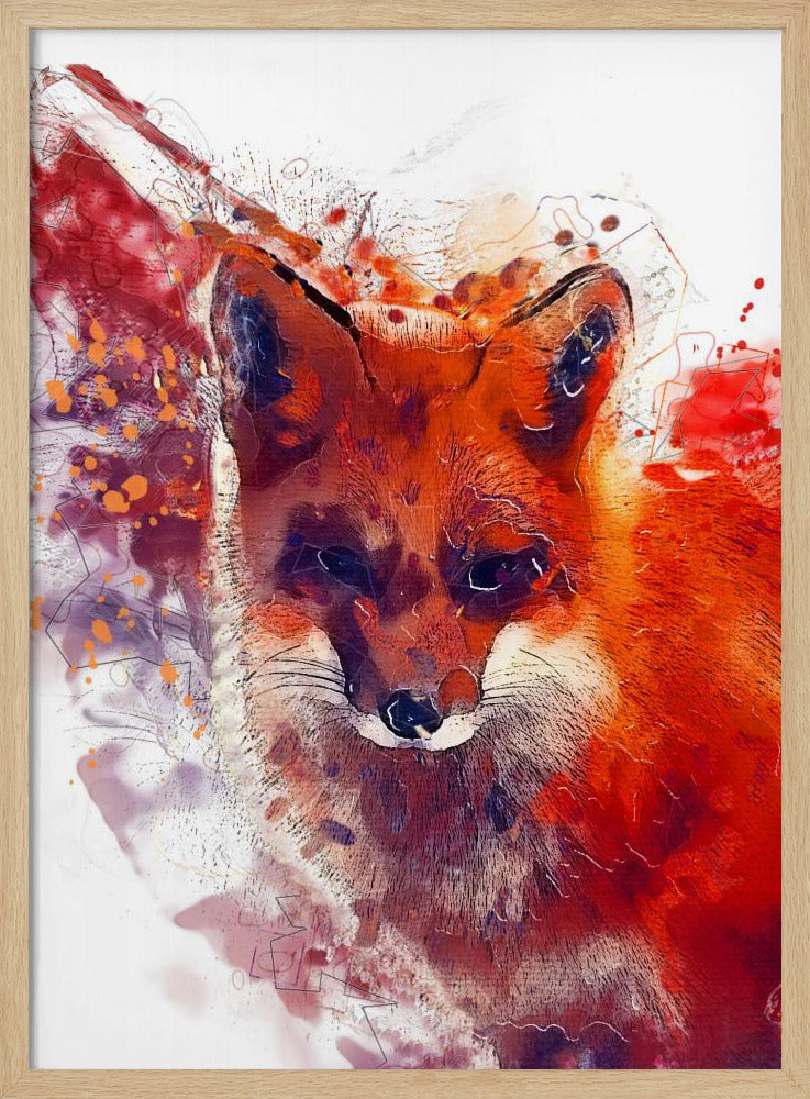 Tier Rotfuchs Aquarell Tierkunst | Poster
