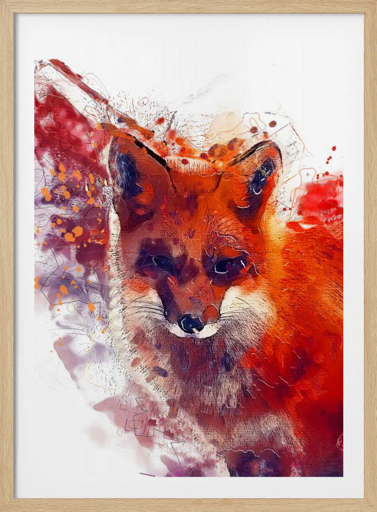 Tier Rotfuchs Aquarell Tierkunst | Poster