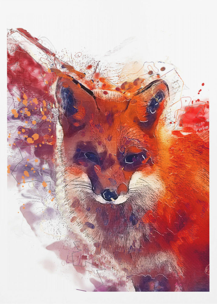 Tier Rotfuchs Aquarell Tierkunst | Poster